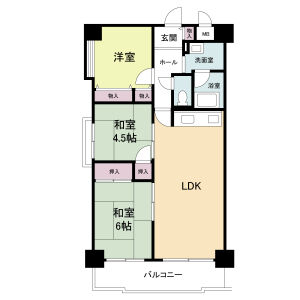 貝塚市新町のマンションの間取り