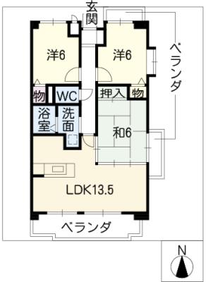 グランドヒルズ不二矢の間取り