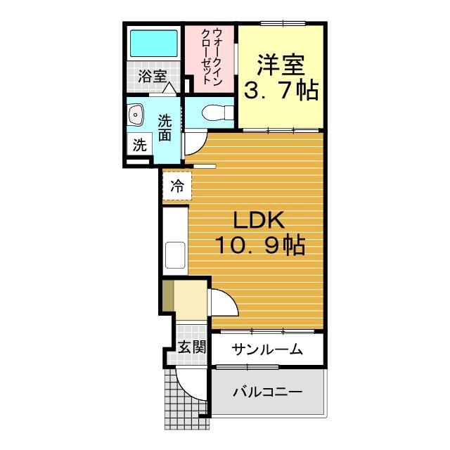 下関市富任町のアパートの間取り