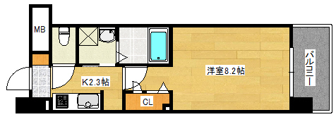 広島市南区宇品海岸のマンションの間取り