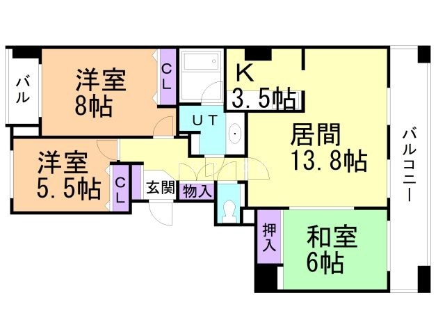 グランアルト福住オーヴェスト棟の間取り