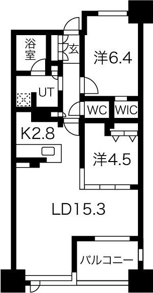 【プラウドタワー仙台勾当台通の間取り】