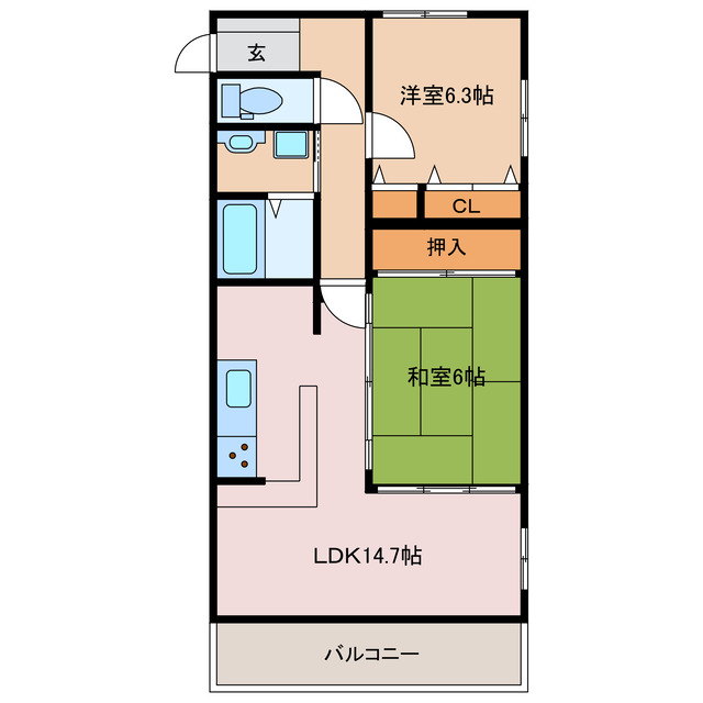 サンヴァリエ岩崎の間取り