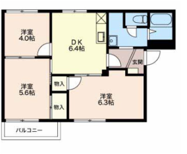 三島市加茂のアパートの間取り