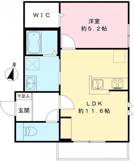 調布市入間町のアパートの間取り