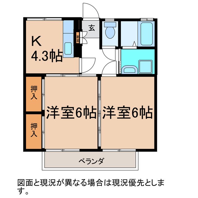 タウニィ高梨Ｂ棟の間取り