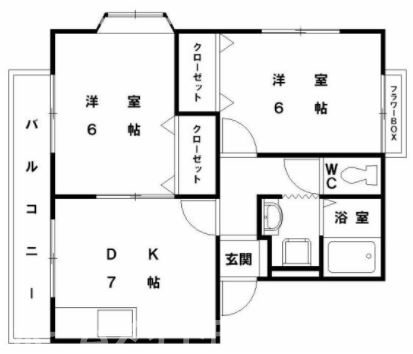 糟屋郡志免町片峰のアパートの間取り