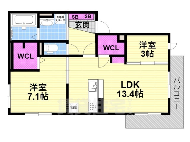 仮称D-ROOM北条1丁目の間取り