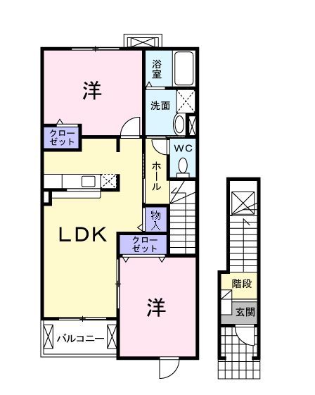 瑞穂市牛牧のアパートの間取り