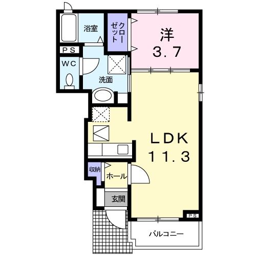 菊池郡大津町大字大津のアパートの間取り