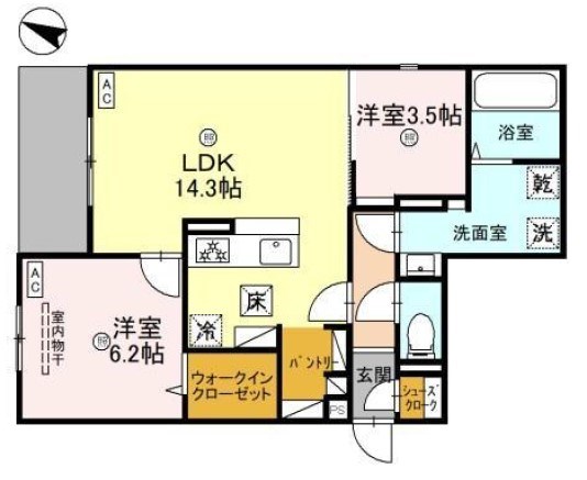 【大阪市旭区中宮のマンションの間取り】