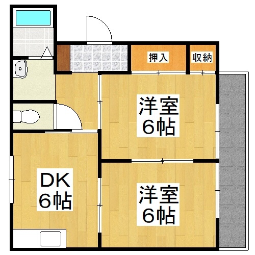 岡山市中区原尾島のマンションの間取り