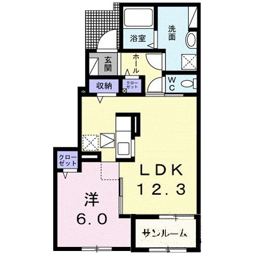 四国中央市寒川町のアパートの間取り