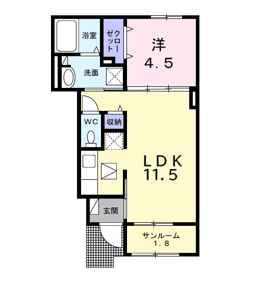 市原市今津朝山のアパートの間取り