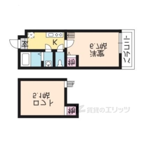 京都市中京区壬生高樋町のマンションの間取り