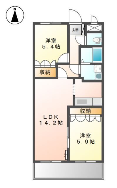 たつの市龍野町堂本のマンションの間取り