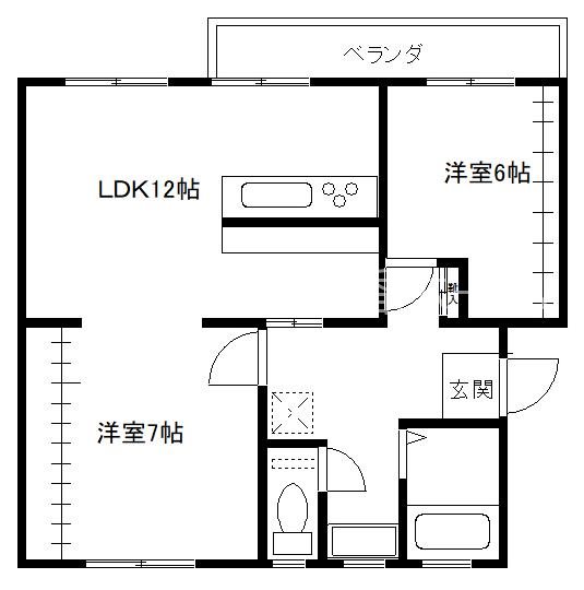 高洲1-18-3-407の間取り