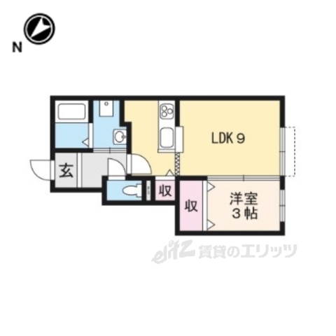 野洲市行畑のアパートの間取り