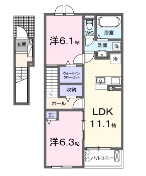 フェリーチェ　A棟の間取り