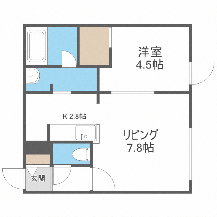 札幌市南区真駒内柏丘のマンションの間取り