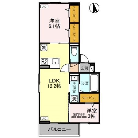 八潮市大瀬のアパートの間取り