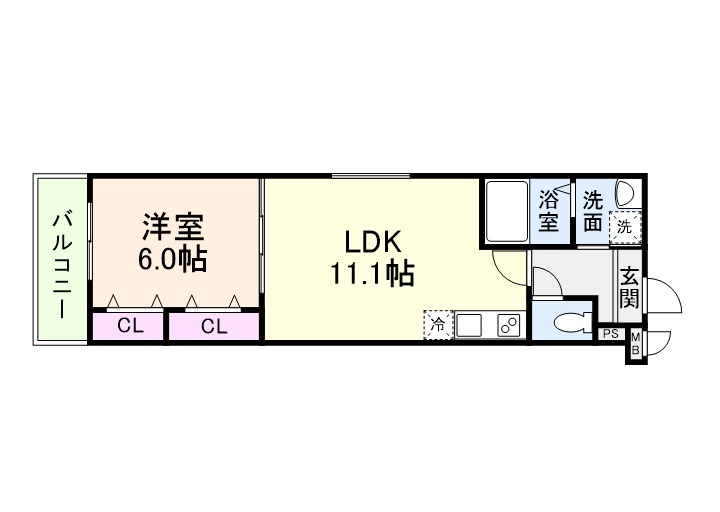 地下鉄千日前線 新深江駅 徒歩4分 3階建 築2年の間取り写真