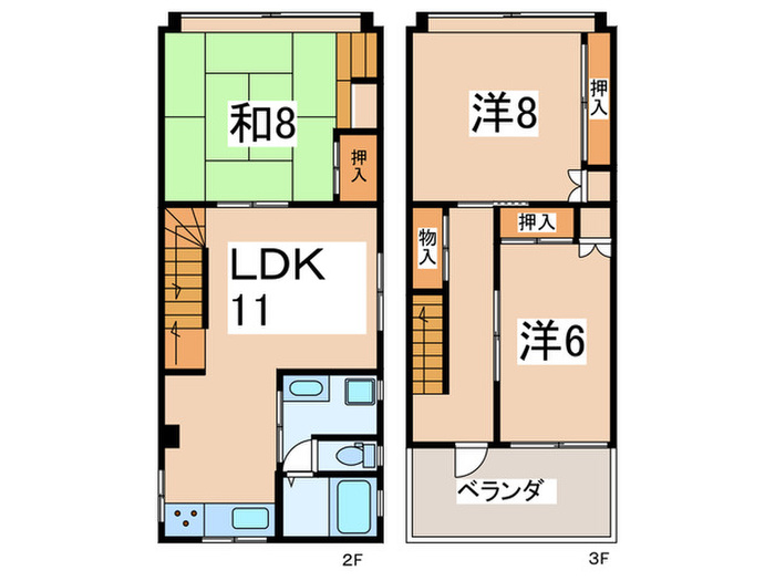 西区九条南1戸建ての間取り写真
