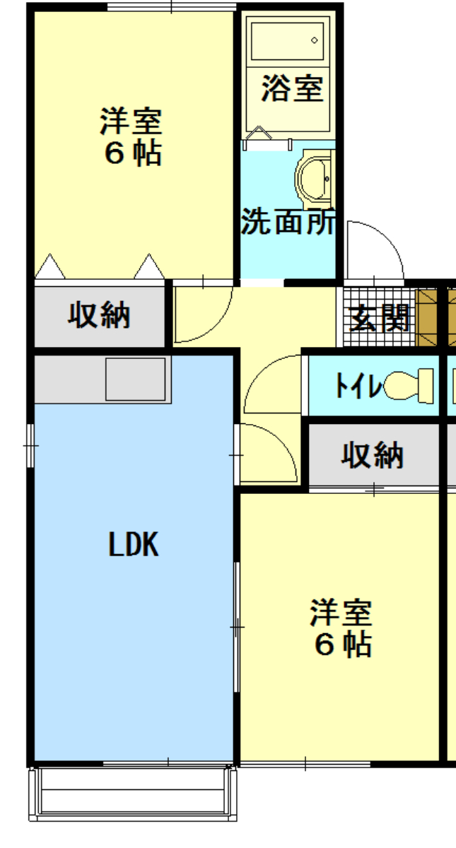 那珂郡東海村白方中央のアパートの間取り