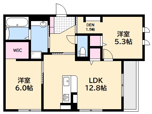 広島市西区己斐中のアパートの間取り