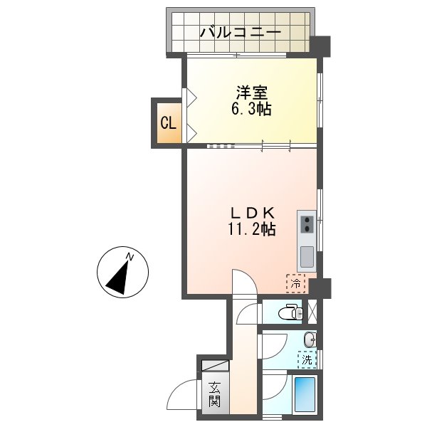 長崎市築町のマンションの間取り