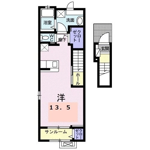 越前市瓜生町のアパートの間取り