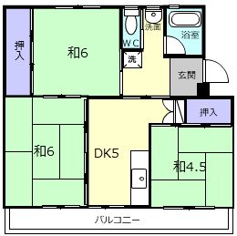 名張市東田原のマンションの間取り