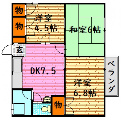 なかしまコートヴィレッヂの間取り