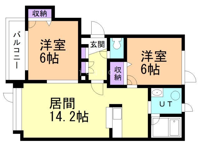 札幌市北区篠路二条のアパートの間取り