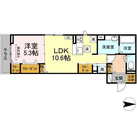 （仮）ＤーＲＯＯＭ八戸売市の間取り