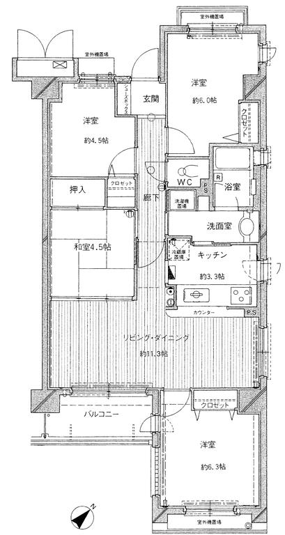 泉野グリーンマンションツインズI番館の間取り