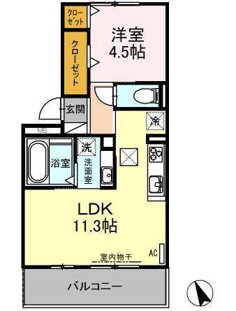 知立市西のアパートの間取り