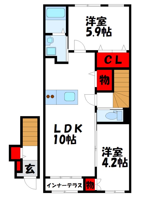 仮）宗像市田熊2丁目アパートの間取り