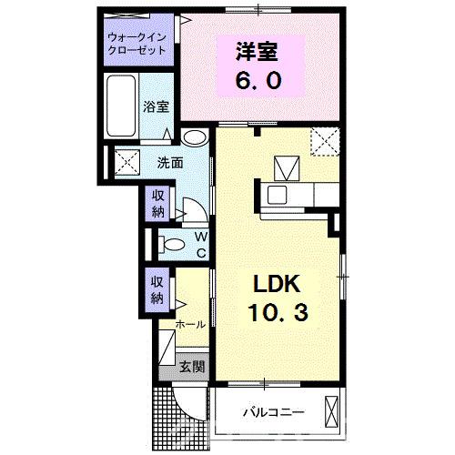 坂出市旭町のアパートの間取り