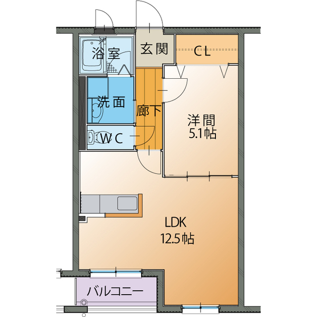 【ハートフルマンション　ルーナの間取り】