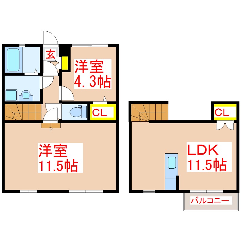 Ｓｅｒｅｏ姶良　Ｃ棟の間取り