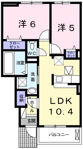 エスペランサ中仁野Iの間取り