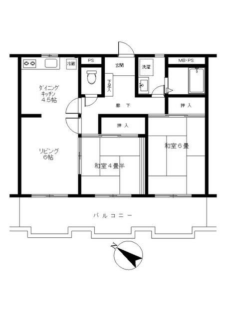 坂戸市浅羽野のマンションの間取り