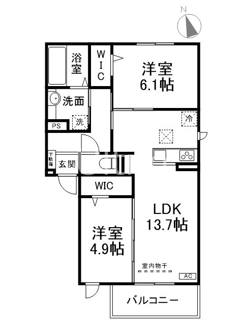 （仮称）Ｄ-ＲＯＯＭ宇治大久保の間取り