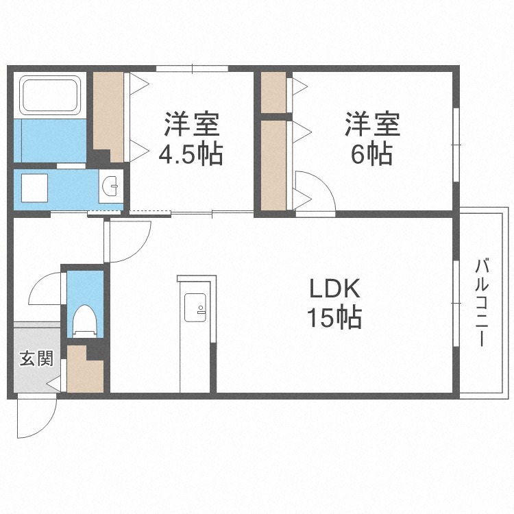 札幌市中央区南二十二条西のマンションの間取り