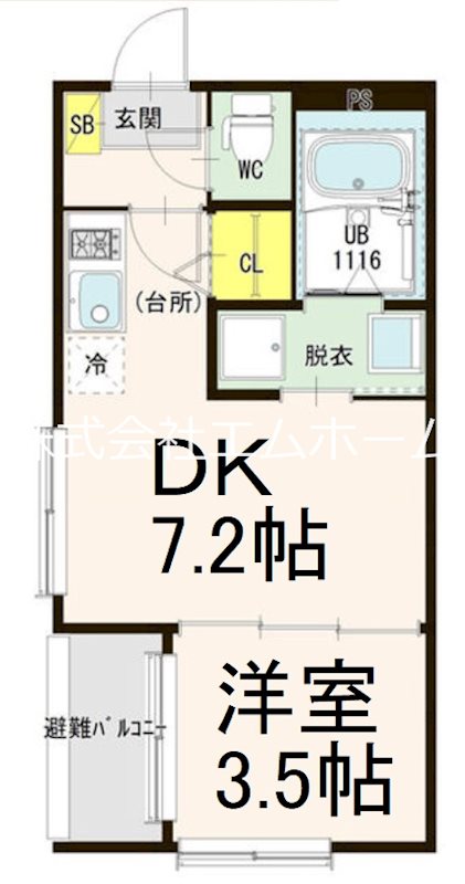 名古屋市南区岩戸町のアパートの間取り