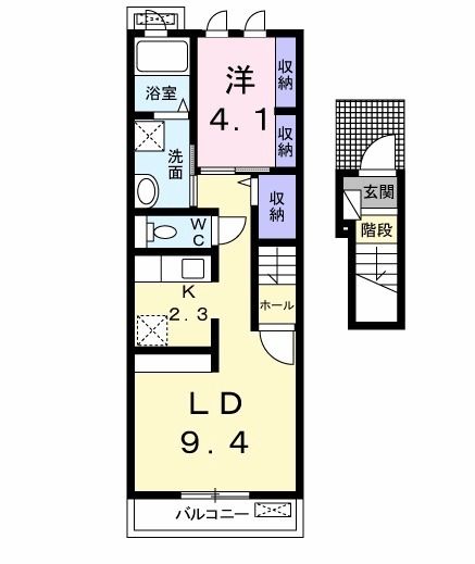 ルミナス篠栗　２ｎｄ　Ａの間取り