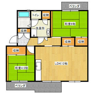 岩成台西団地分譲住宅508号棟の間取り