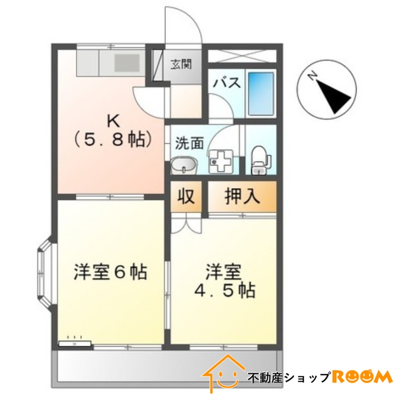 大川市大字荻島のアパートの間取り