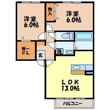 クローバーハウス（小野町）の間取り